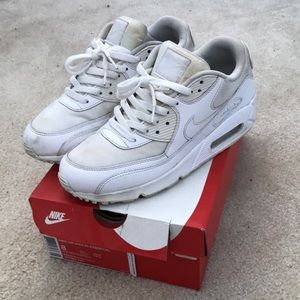 Nike Air Max 90 Essential All White Size 8 (Used)